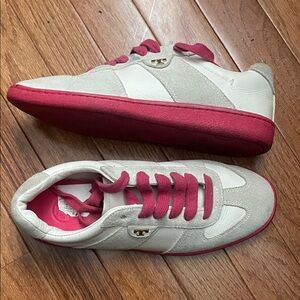 Tory Burch White and Red Sneakers